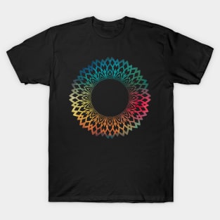 Rainbow abstract flower design 05 T-Shirt